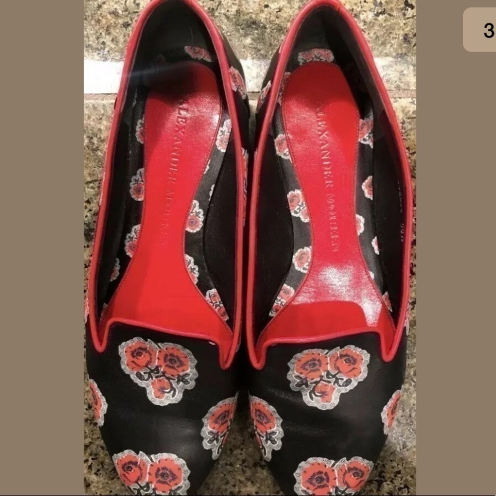 ALEXANDER MCQUEEN Poppy Duchesse Flats-Size 39 1/2 - Picture 3 of 7